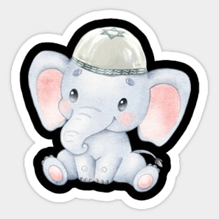 Jewish Baby Elephant Menorah Funny Hanukkah Chanukah Sticker